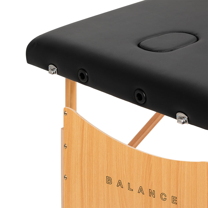 Massageliege Klappbar Holz Balance Lux 2 Zonen Schwarz - Bild 4