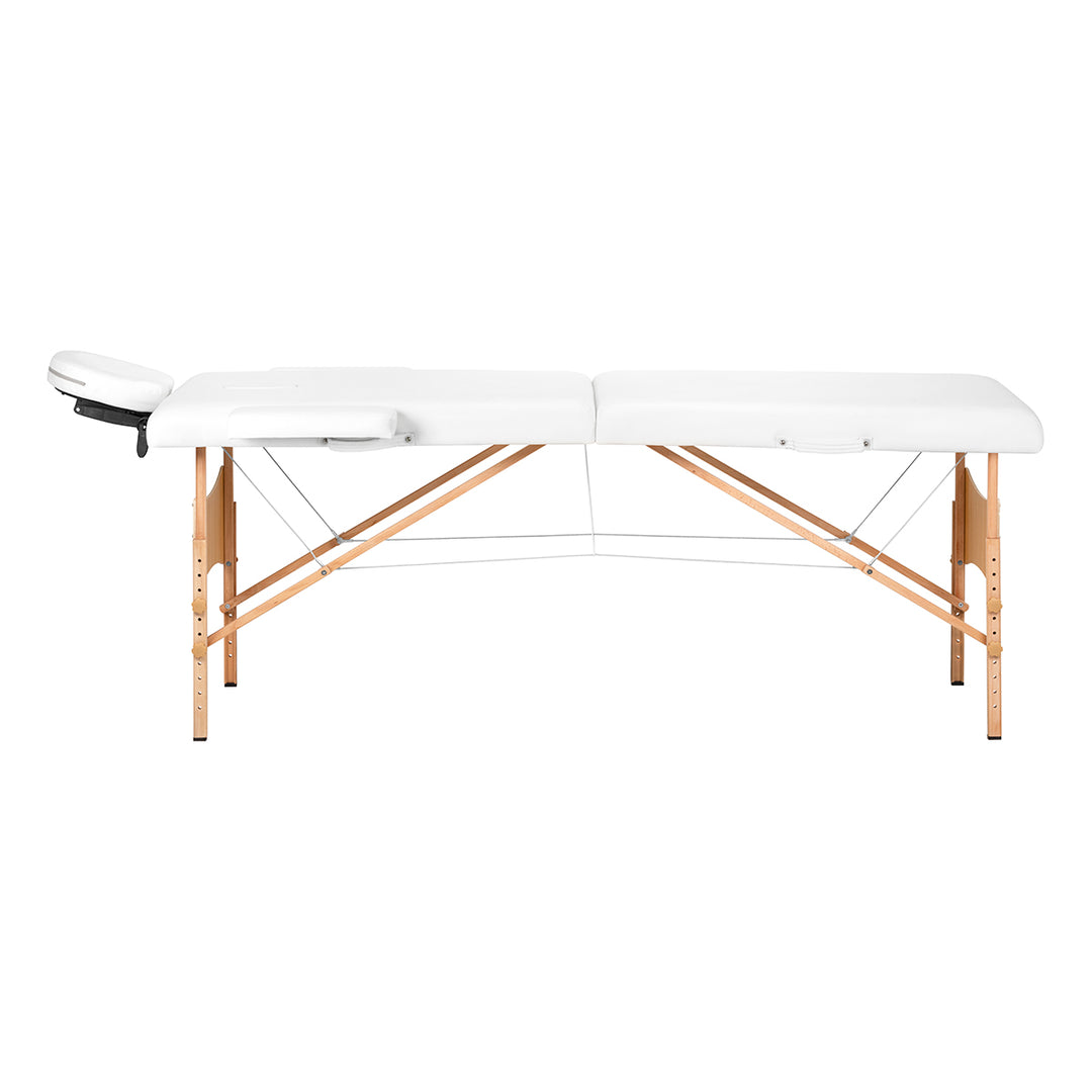 Massageliege Klappbar Buchenholz Balance Lux 2 Zonen Weiß - Bild 2