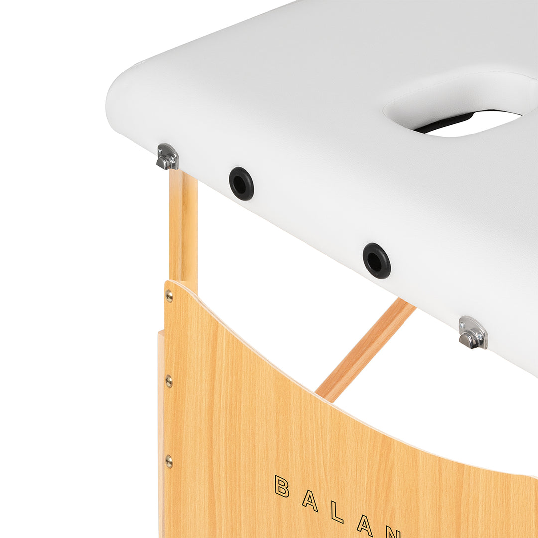 Massageliege Klappbar Buchenholz Balance Lux 2 Zonen Weiß - Bild 4