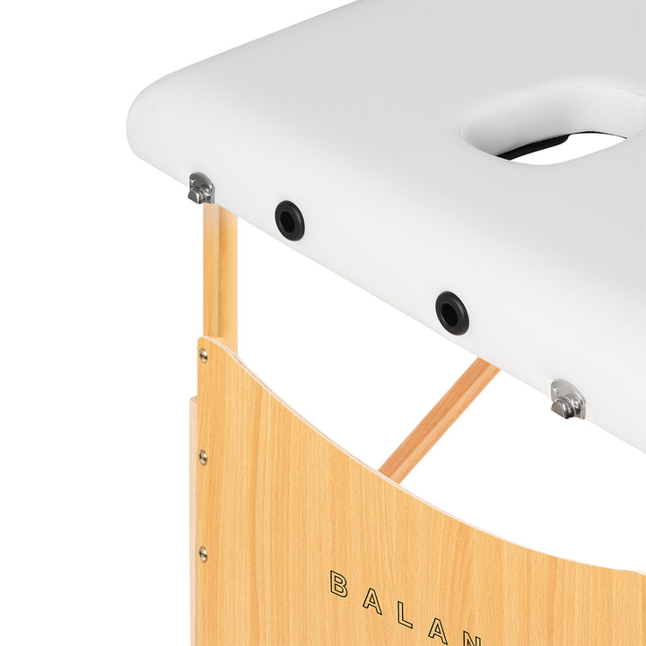 Massageliege Klappbar Buchenholz Balance Lux 2 Zonen Weiß - Bild 4