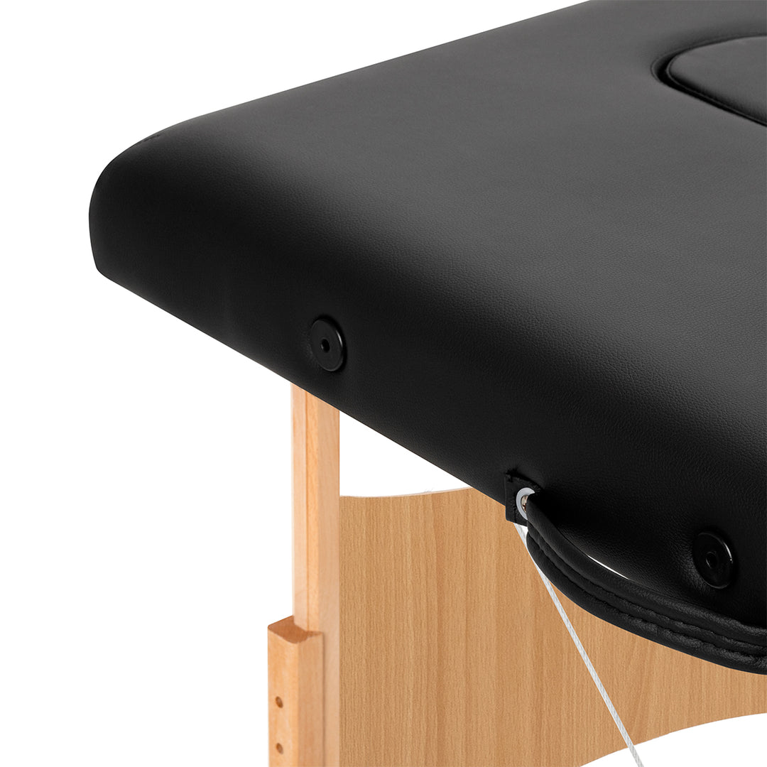 Massageliege Klappbar Holz Balance Lux 3 Zonen Schwarz - Bild 7