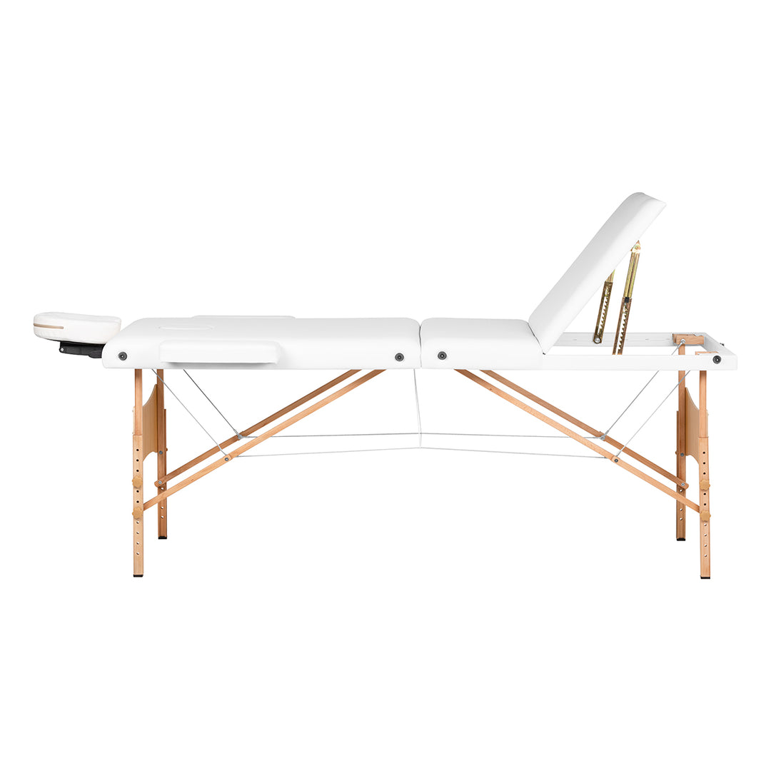 Massageliege Klappbar Buchenholz Balance Lux 3 Zonen Weiß - Bild 3