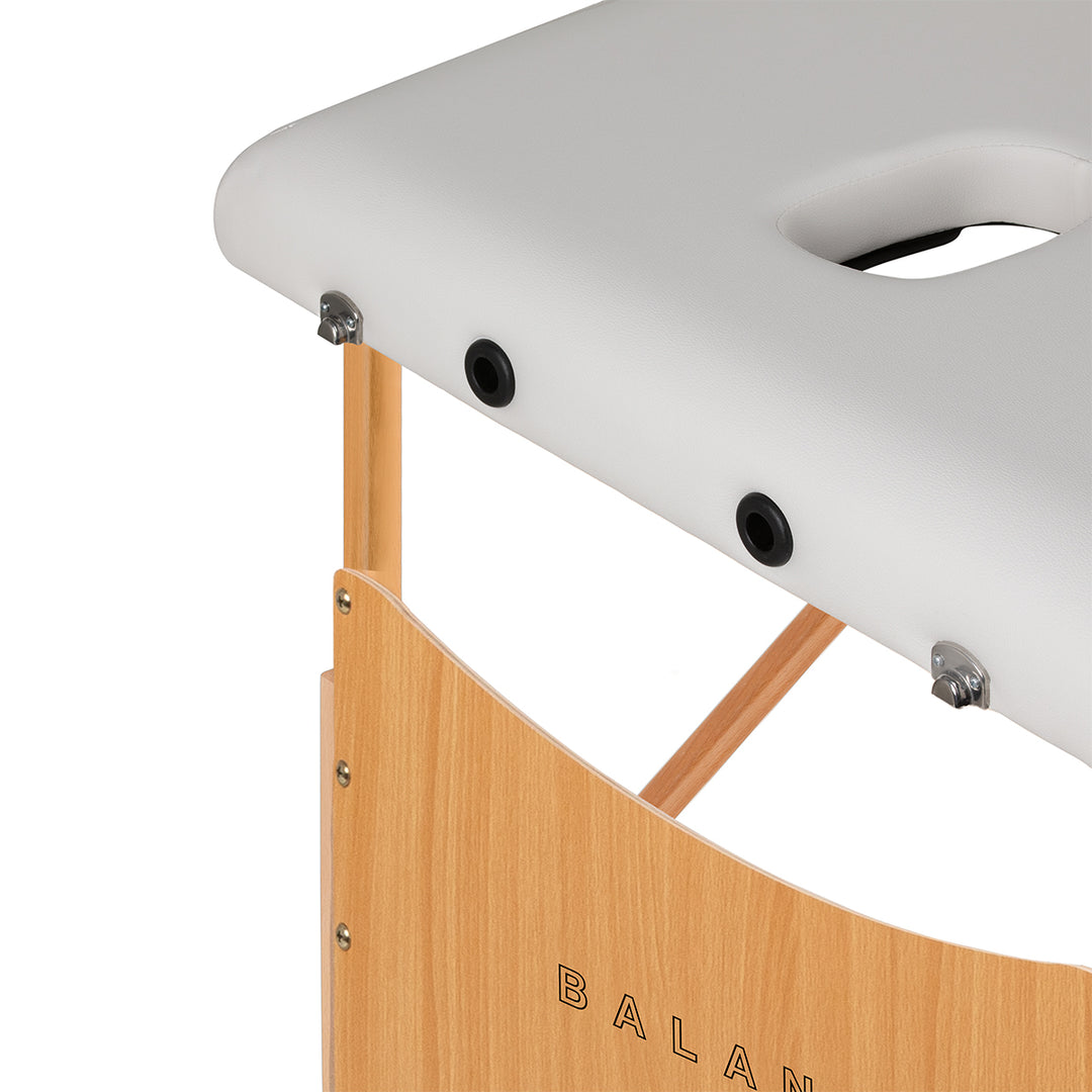 Massageliege Klappbar Buchenholz Balance Lux 3 Zonen Weiß - Bild 5