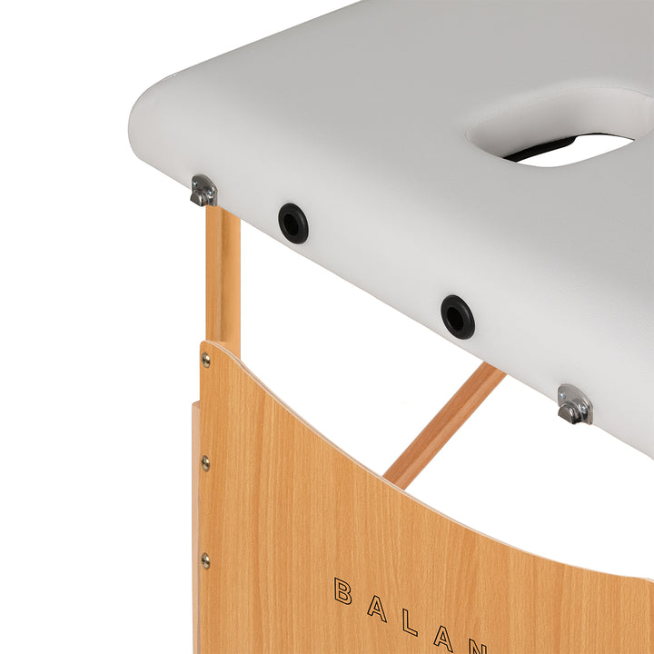 Massageliege Klappbar Buchenholz Balance Lux 3 Zonen Weiß - Bild 5