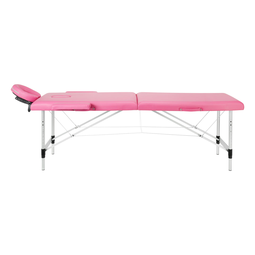 Massageliege Klappbar Aluminium Balance 2 Zonen Rosa - Bild 2