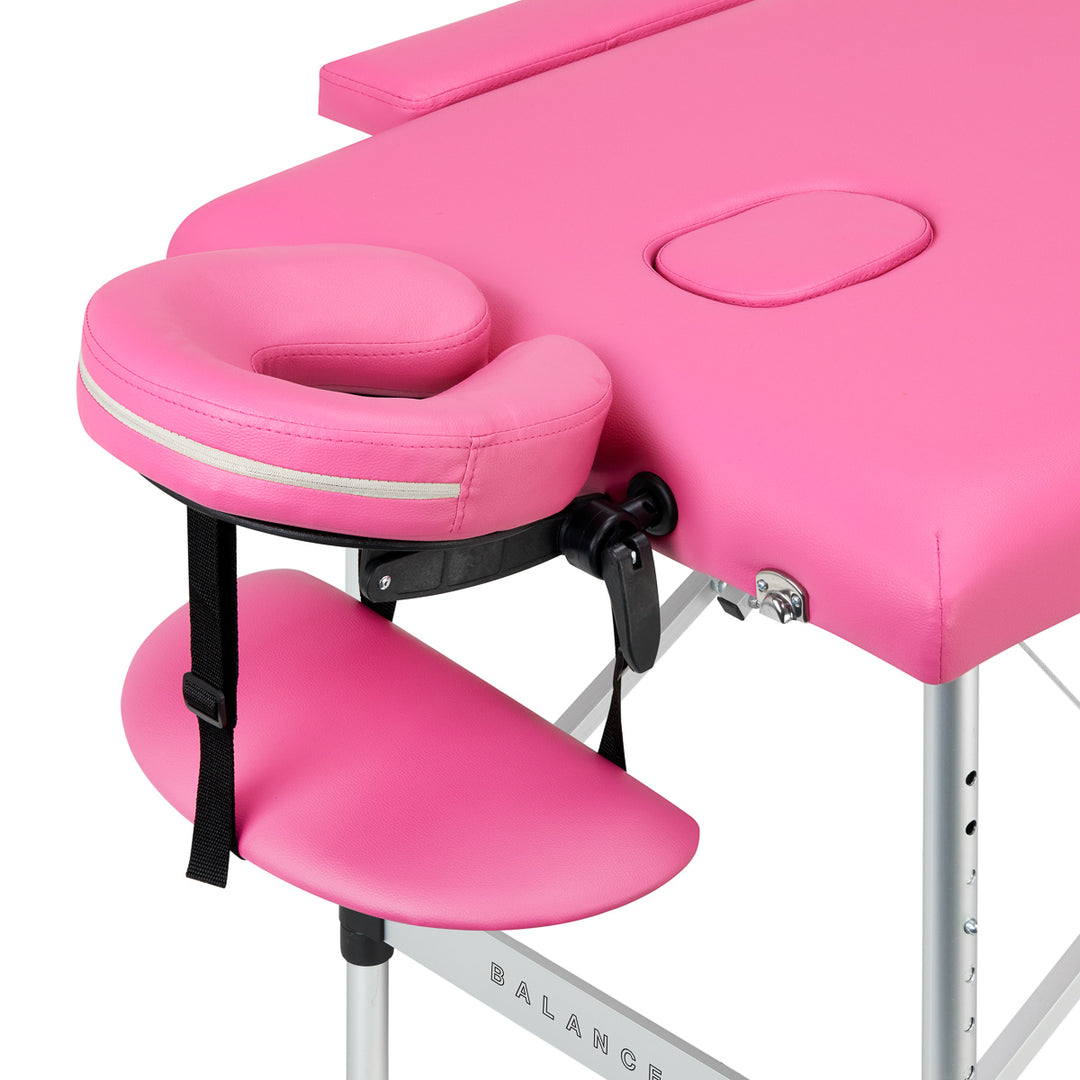Massageliege Klappbar Aluminium Balance 2 Zonen Rosa - Bild 3