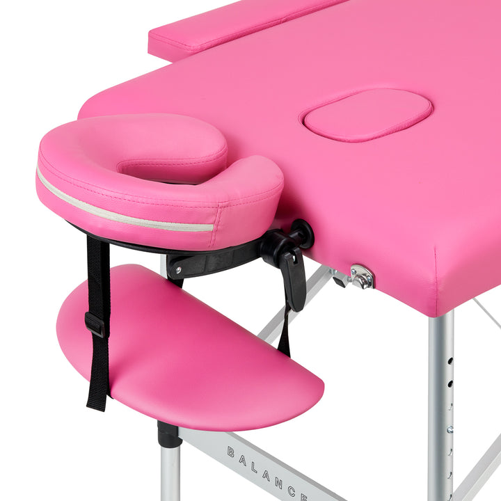 Massageliege Klappbar Aluminium Balance 2 Zonen Rosa - Bild 3