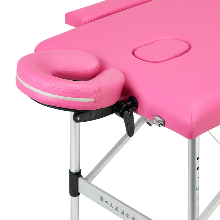 Massageliege Klappbar Aluminium Balance 2 Zonen Rosa - Bild 4
