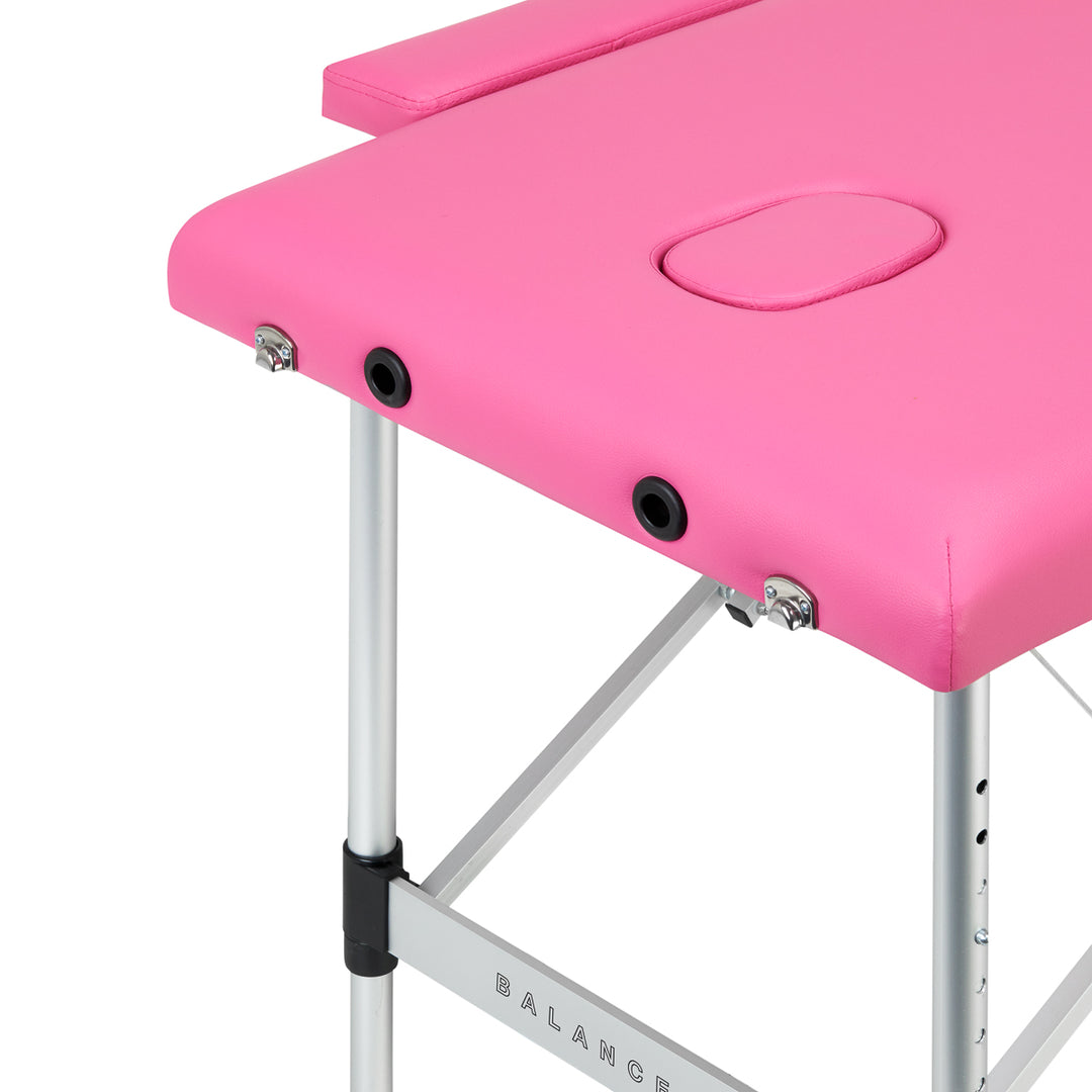 Massageliege Klappbar Aluminium Balance 2 Zonen Rosa - Bild 5