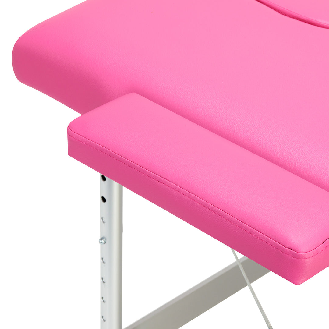 Massageliege Klappbar Aluminium Balance 2 Zonen Rosa - Bild 6