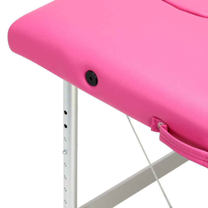 Massageliege Klappbar Aluminium Balance 2 Zonen Rosa - Bild 7