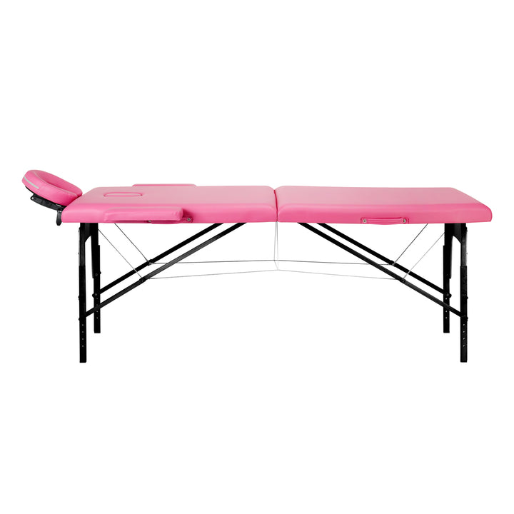 Massageliege Klappbar Buchenholz Balance 2 Zonen Rosa - Bild 2