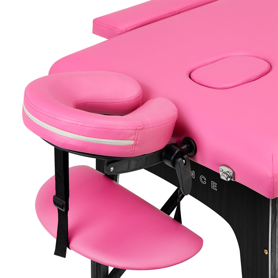 Massageliege Klappbar Buchenholz Balance 2 Zonen Rosa - Bild 3