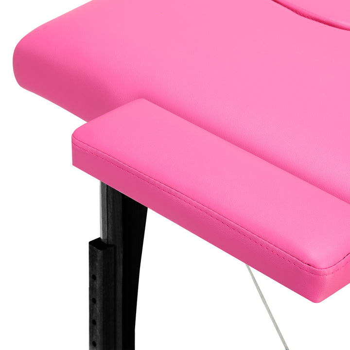 Massageliege Klappbar Buchenholz Balance 2 Zonen Rosa - Bild 6