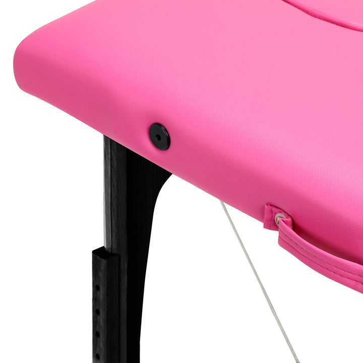 Massageliege Klappbar Buchenholz Balance 2 Zonen Rosa - Bild 7