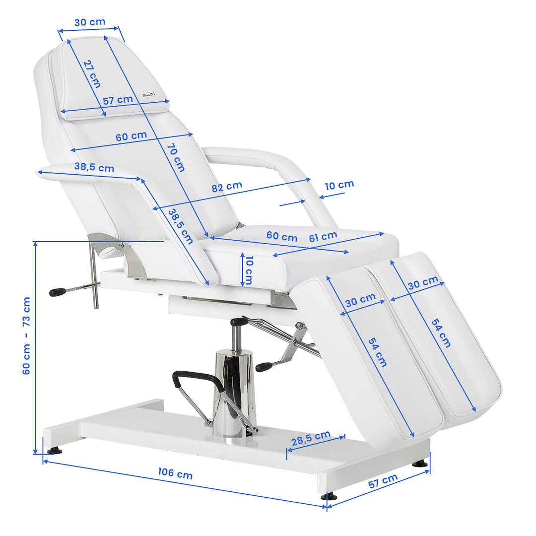 Kosmetikliege Hydraulisch Sillon 210 Pedi Weiß - Bild 18