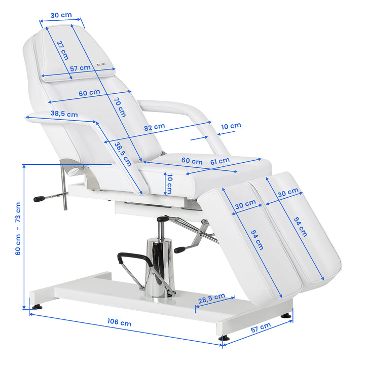 Kosmetikliege Hydraulisch Sillon 210 Pedi Weiß - Bild 18