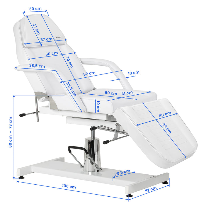 Kosmetikliege Hydraulisch Sillon 210 Kippbar Weiß - Bild 17