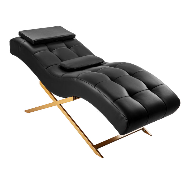 Wimpernliege Sillon Alba Schwarz-Gold