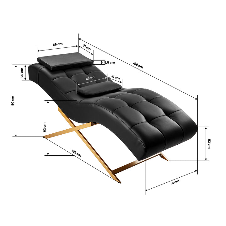 Wimpernliege Sillon Alba Schwarz-Gold - Bild 11