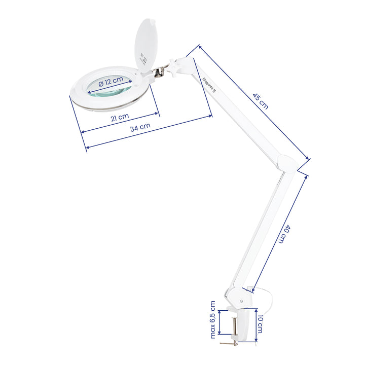 Lupenlampe LED 60 SMD 3D mit Schraubklemme Elegante 6031 Weiß - Bild 8