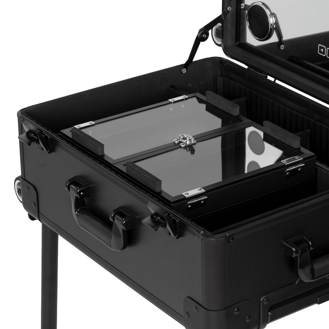 Schminkkoffer Mobile Station Plus mit Beleuchtetem Spiegel und Lautsprechern Schwarz - Bild 9