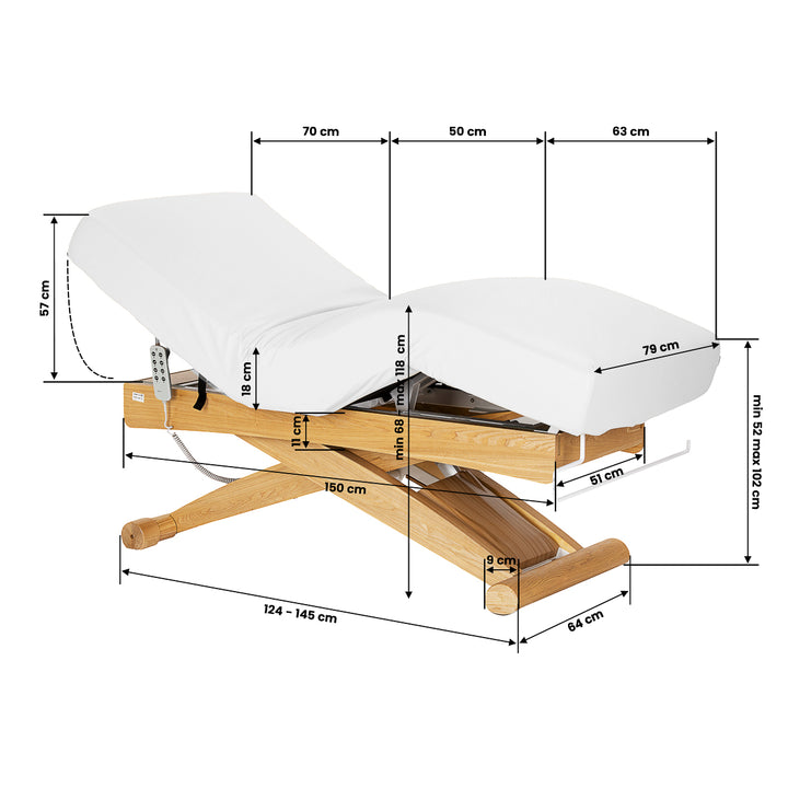 Massageliege Elektrisch Sillon Siesta Weiß-Hellbraun - Bild 19