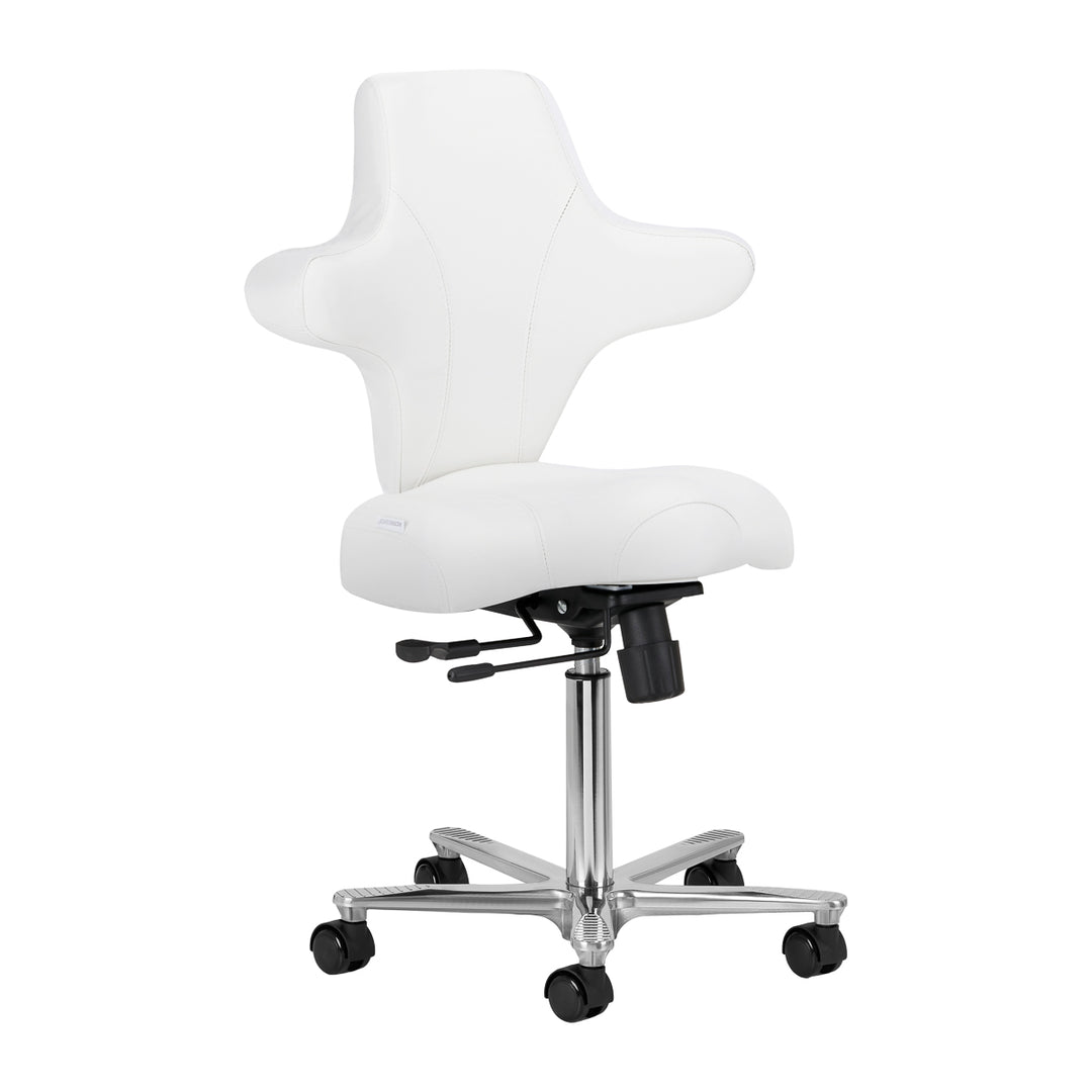 Rollhocker mit Lehne Azzurro Special 152 Schneeweiß