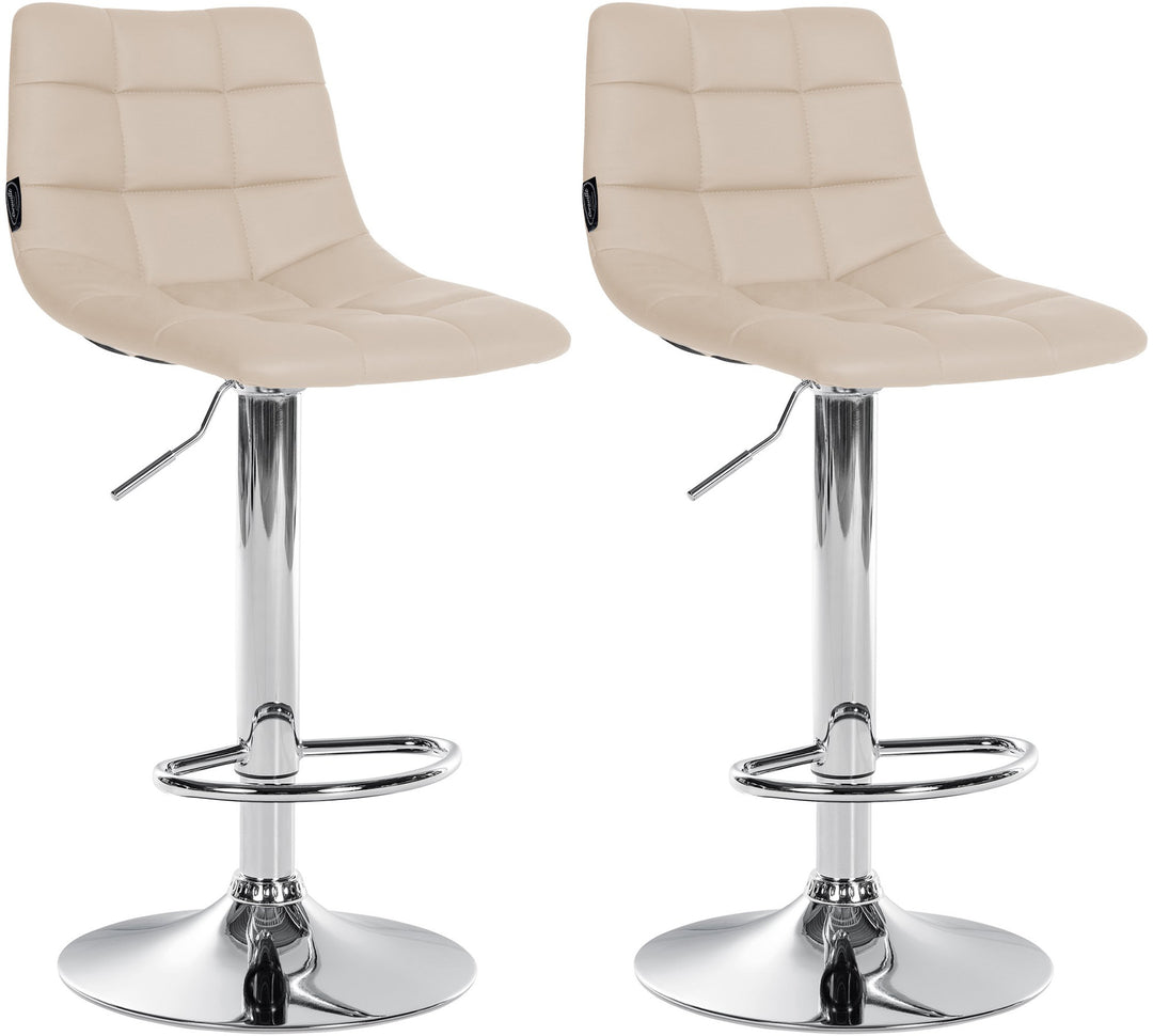 2er-Set Barhocker 107 Kunstleder Creme