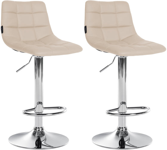 2er-Set Barhocker 107 Kunstleder Creme