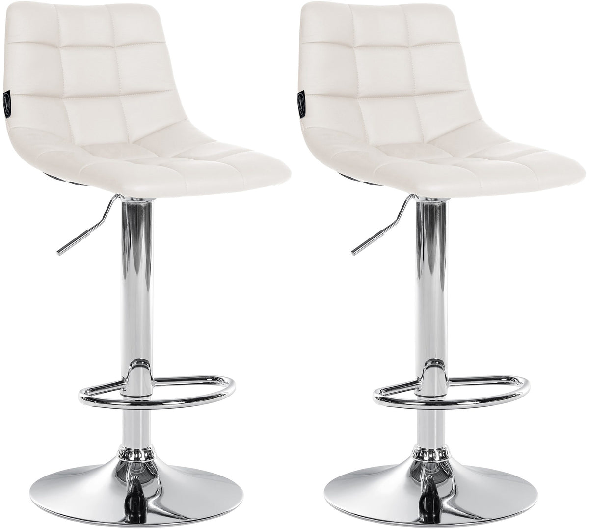 2er-Set Barhocker 107 Kunstleder Weiß