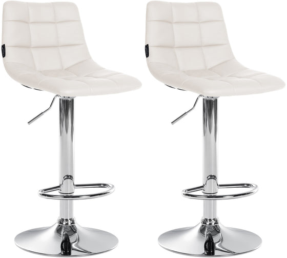 2er-Set Barhocker 107 Kunstleder Weiß
