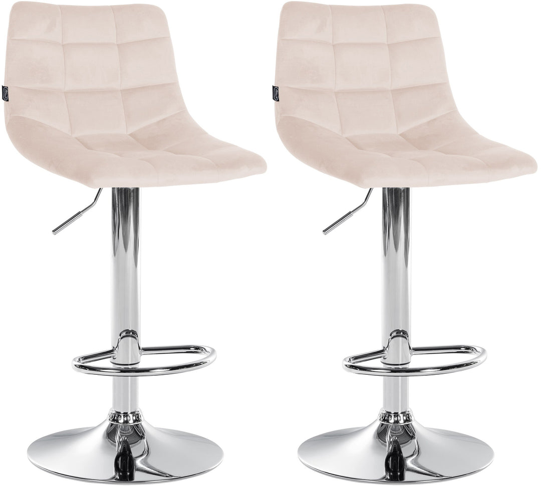 2er-Set Barhocker 107 Samt Beige