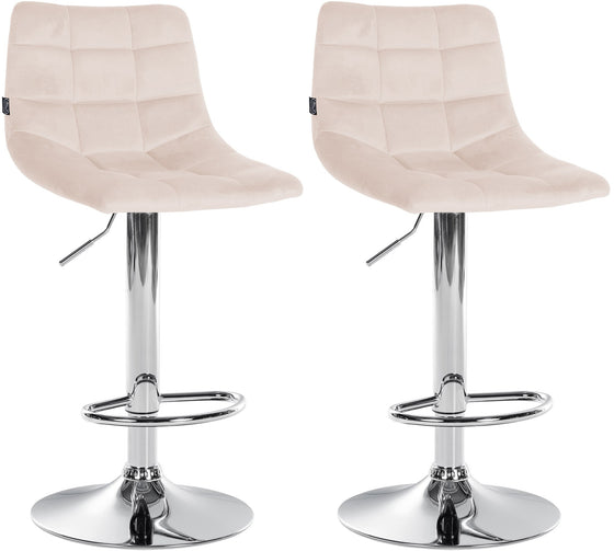 2er-Set Barhocker 107 Samt Beige