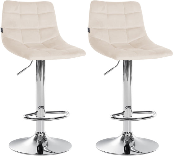 2er-Set Barhocker 107 Samt Creme