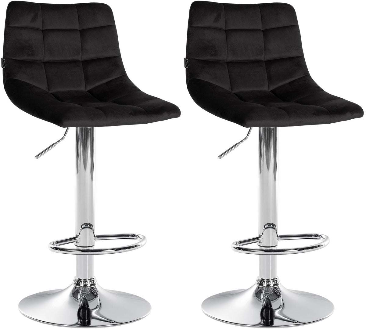 2er-Set Barhocker 107 Samt Schwarz