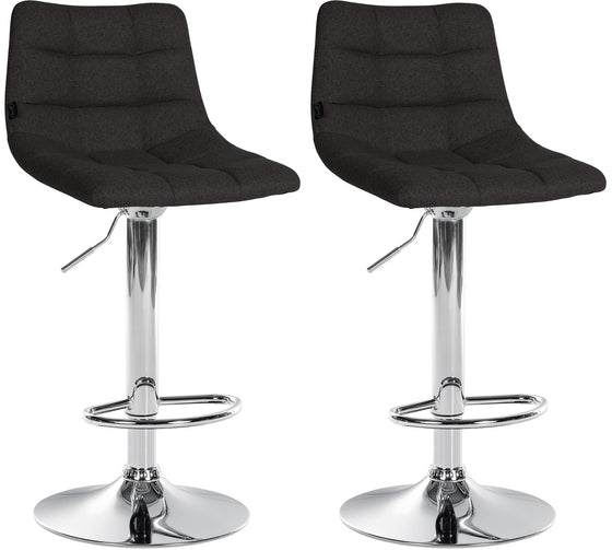 2er-Set Barhocker 107 Stoff Schwarz