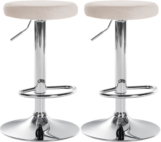 2er-Set Barhocker 109 Samt Creme