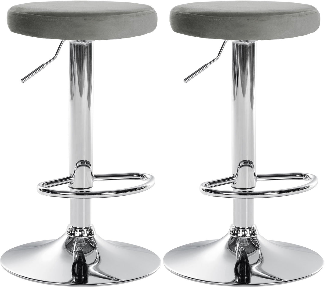 2er-Set Barhocker 109 Samt Grau