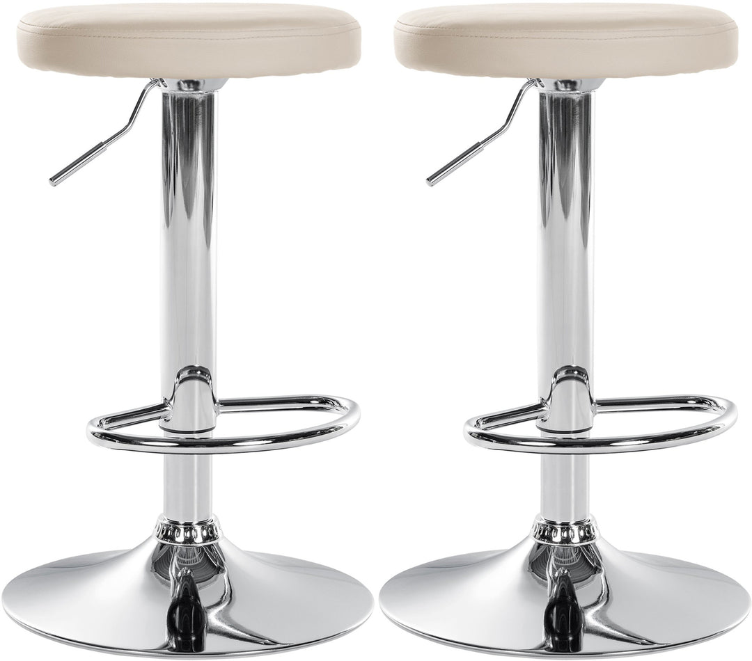 2er-Set Barhocker 109 Kunstleder Creme