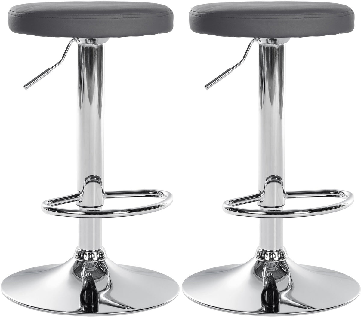 2er-Set Barhocker 109 Kunstleder Grau