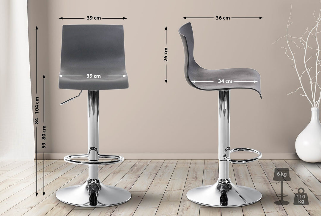 Barhocker 105 Kunststoff Grau - Bild 2