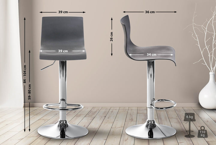 Barhocker 105 Kunststoff Grau - Bild 2
