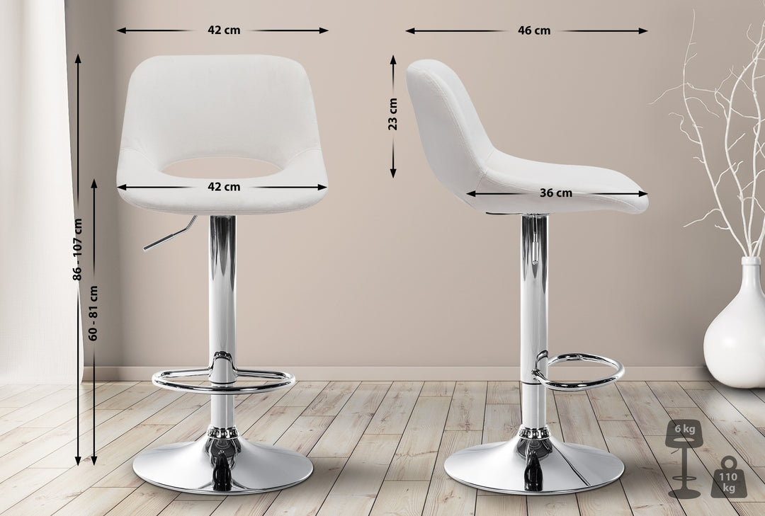 Barhocker 106 Samt Creme - Bild 2