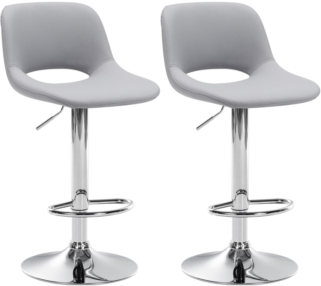 2er-Set Barhocker 106 Kunstleder Grau