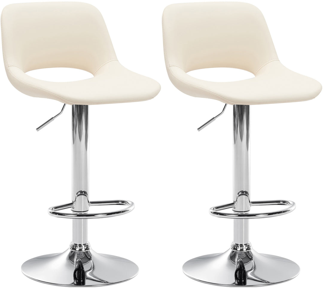 2er-Set Barhocker 106 Kunstleder Creme