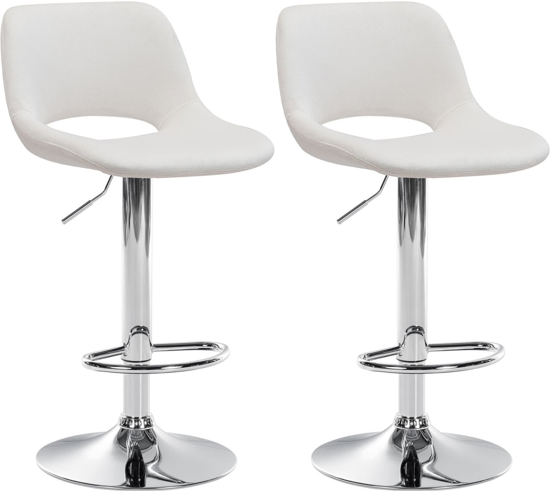 2er-Set Barhocker 106 Samt Creme