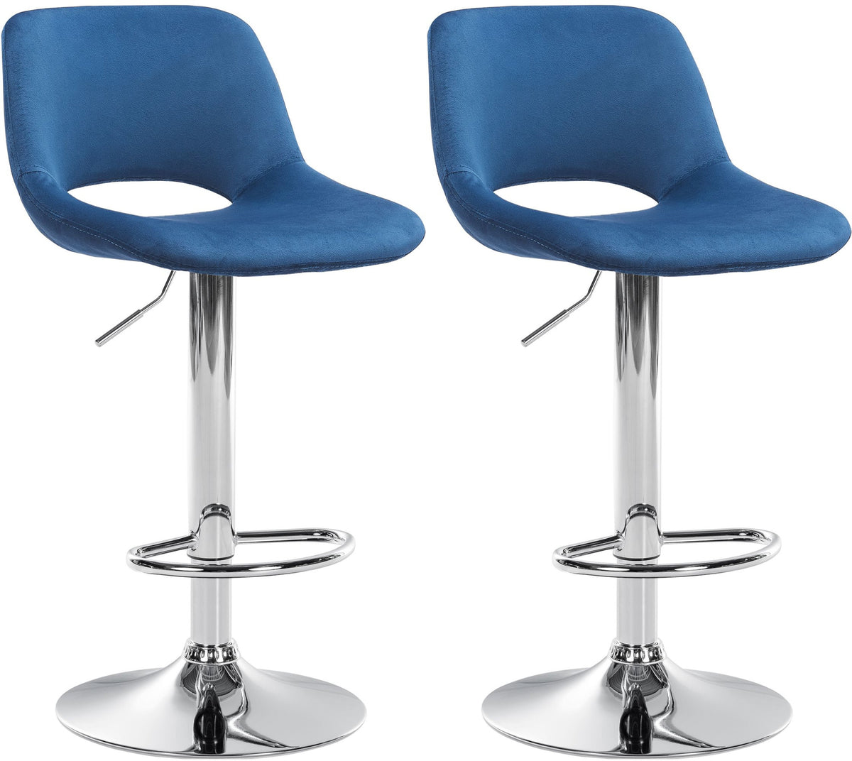 2er-Set Barhocker 106 Samt Blau