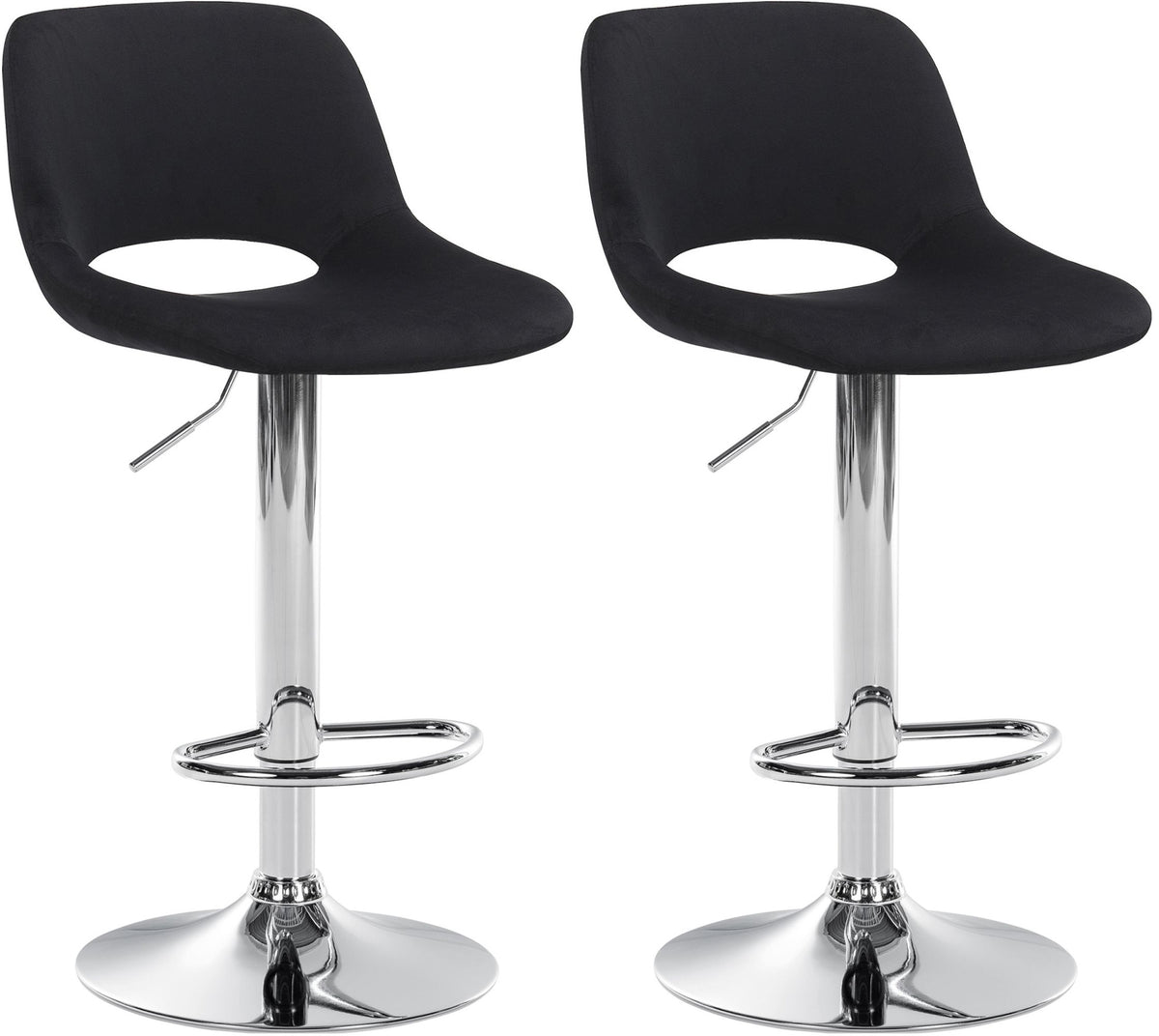 2er-Set Barhocker 106 Samt Schwarz