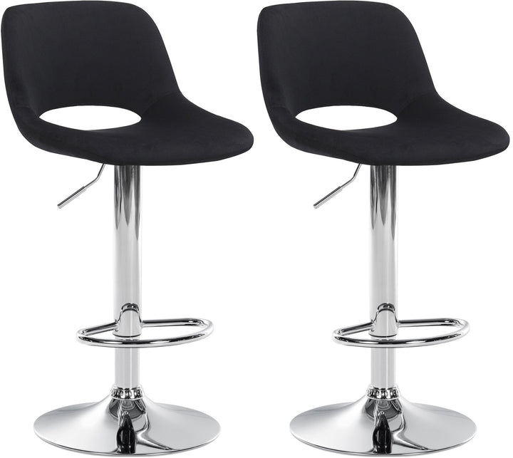 2er-Set Barhocker 106 Samt Schwarz